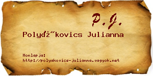 Polyákovics Julianna névjegykártya